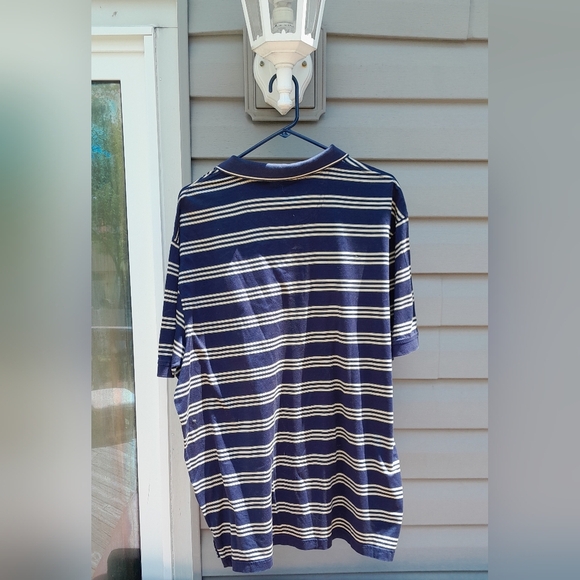 Daniel Cremieux Mens Navy Blue White Striped Polo Shirt XL - Picture 6 of 6